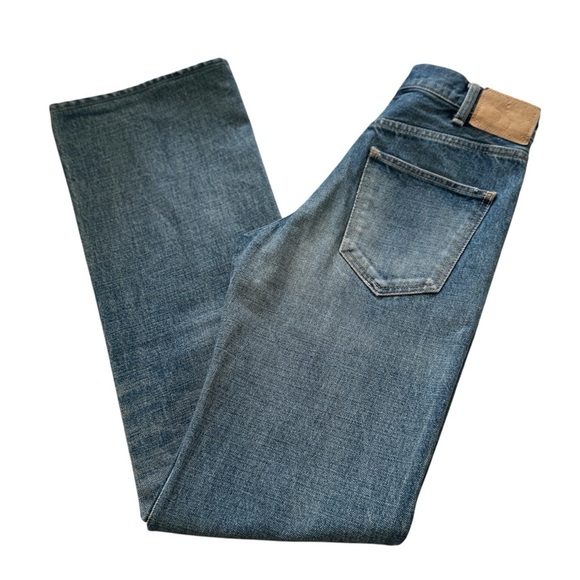 CELINE Designer Flared Surf High Waisted Jeans In Blue Union Wash Denim - Picture 10 of 11